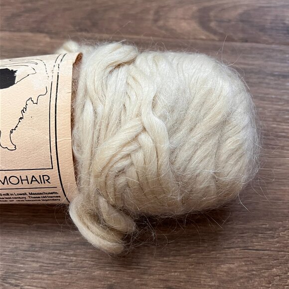 Vintage Mohair Natural Fiber Hand Spun Ivory Heavy Yarn- Mountain Home Mohair - Picture 5 of 11